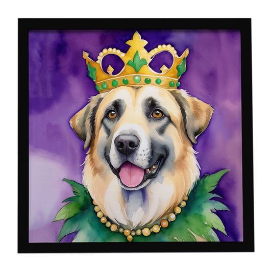 Anatolian Shepherd Dog King of Mardi Gras Framed Metal Print