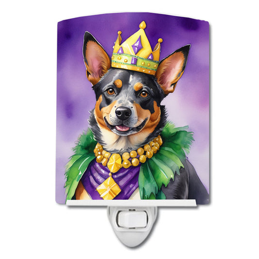Australian Cattle Dog King of Mardi Gras Ceramic Night Light