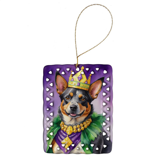 Australian Cattle Dog King of Mardi Gras Porcelain Ornament