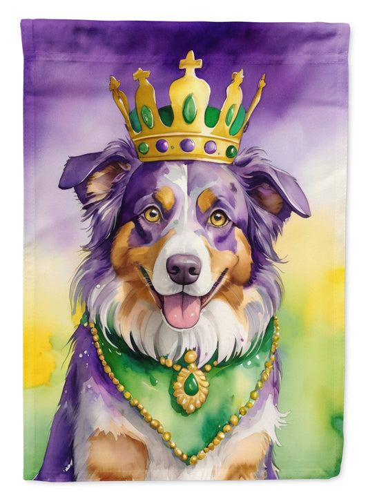 Australian Shepherd King of Mardi Gras Garden Flag - Vibrant Dog-Themed Yard Decor by Caroline's Treasures