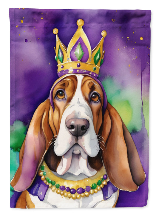 Basset Hound King of Mardi Gras Garden Flag - Vibrant Dog-Themed Yard Decor by Caroline's Treasures