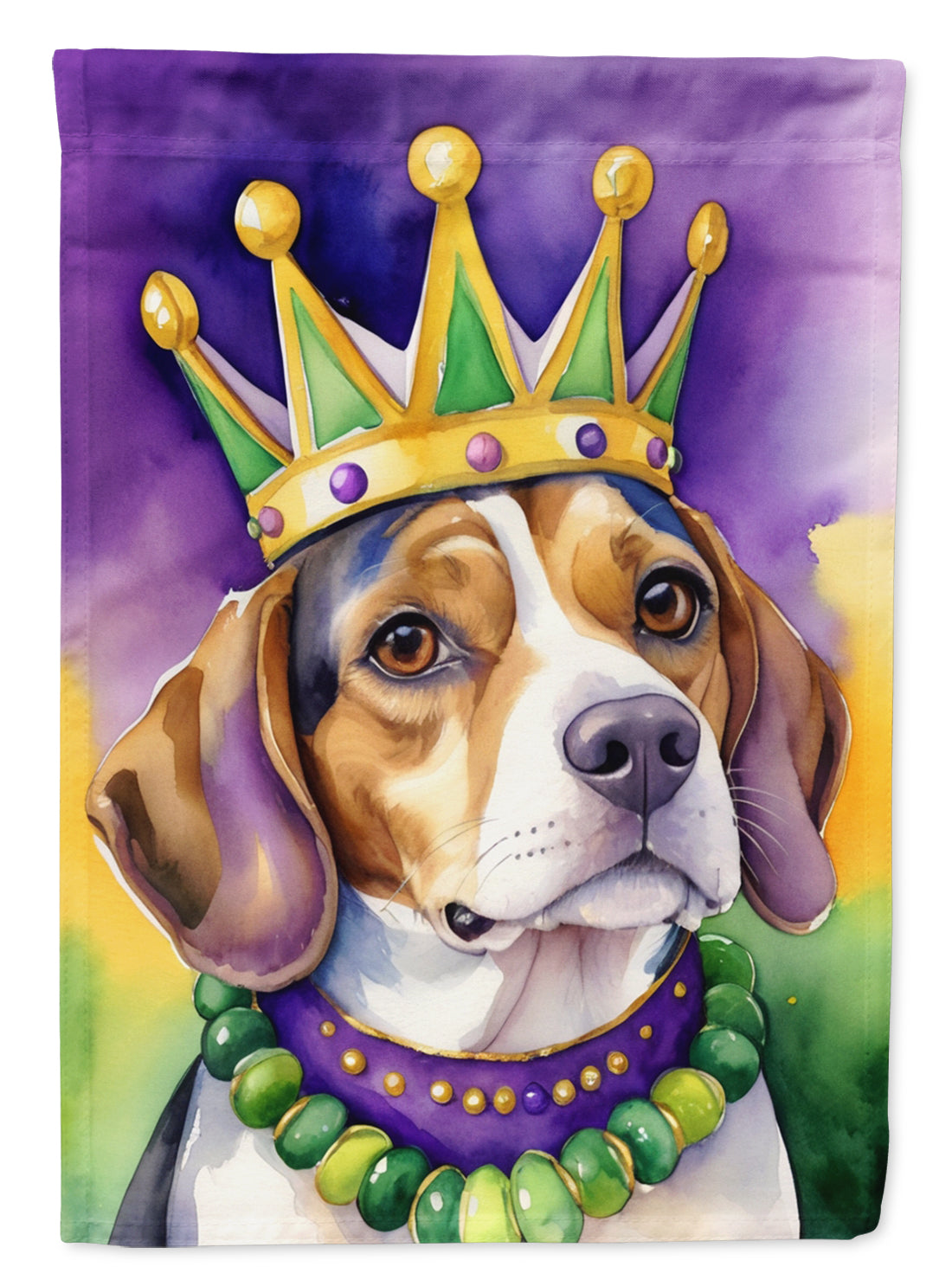Beagle King of Mardi Gras Garden Flag - Vibrant Dog-Themed Yard Decor by Caroline's Treasures
