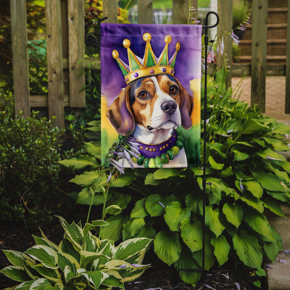 Beagle King of Mardi Gras Garden Flag - Vibrant Dog-Themed Yard Decor by Caroline's Treasures