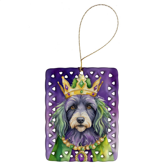Bergamasco Sheepdog King of Mardi Gras Porcelain Ornament