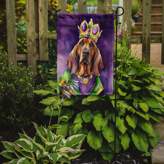 Bloodhound King of Mardi Gras Garden Flag - Vibrant Dog-Themed Yard Decor by Caroline's Treasures