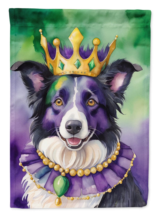 Border Collie King of Mardi Gras Garden Flag - Vibrant Dog-Themed Yard Decor by Caroline's Treasures