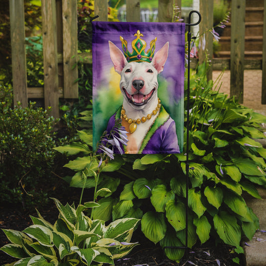 Bull Terrier King of Mardi Gras Garden Flag - Vibrant Dog-Themed Yard Decor by Caroline's Treasures