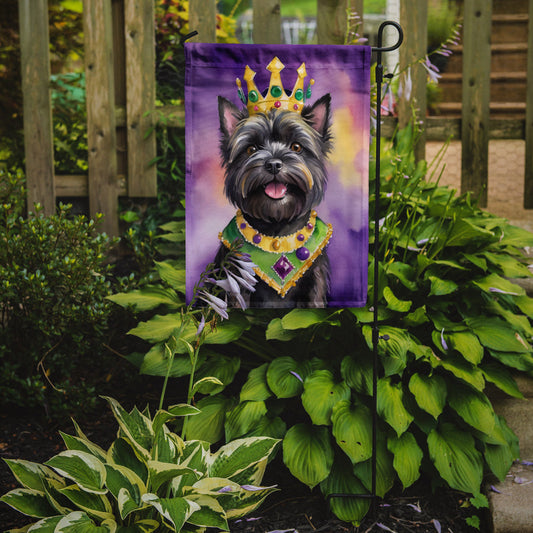 Cairn Terrier King of Mardi Gras Garden Flag - Vibrant Dog-Themed Yard Decor by Caroline's Treasures