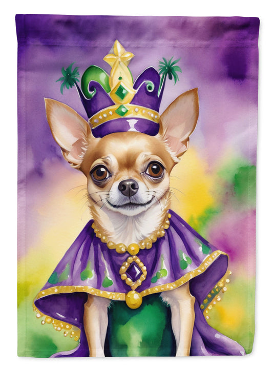 Chihuahua King of Mardi Gras Garden Flag - Vibrant Dog-Themed Yard Decor by Caroline's Treasures