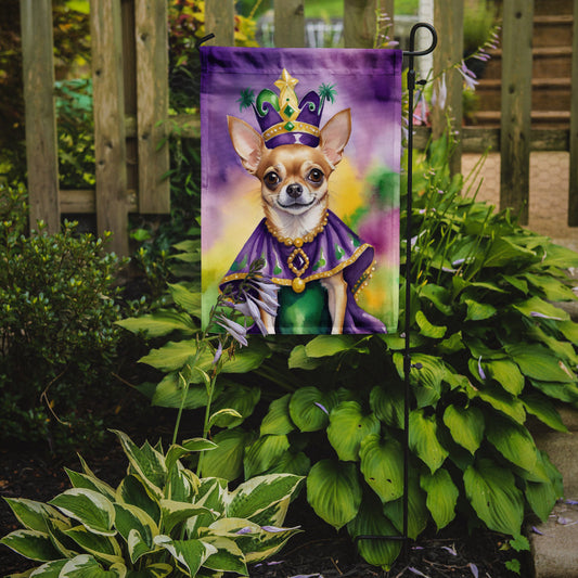 Chihuahua King of Mardi Gras Garden Flag - Vibrant Dog-Themed Yard Decor by Caroline's Treasures