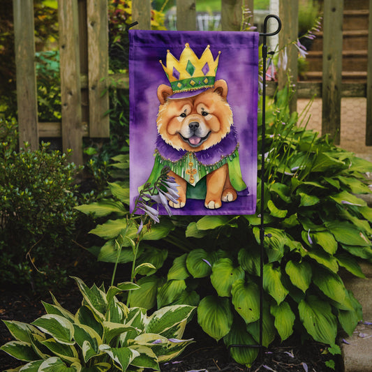 Chow Chow King of Mardi Gras Garden Flag - Vibrant Dog-Themed Yard Decor by Caroline's Treasures