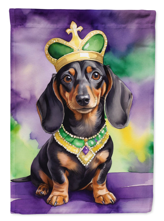 Dachshund King of Mardi Gras Garden Flag - Vibrant Dog-Themed Yard Decor by Caroline's Treasures