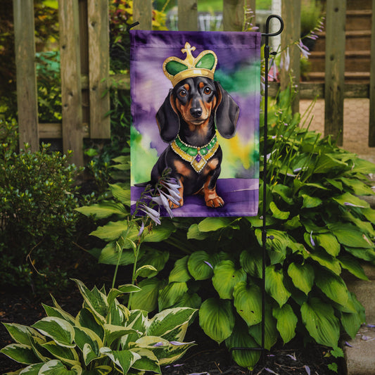 Dachshund King of Mardi Gras Garden Flag - Vibrant Dog-Themed Yard Decor by Caroline's Treasures