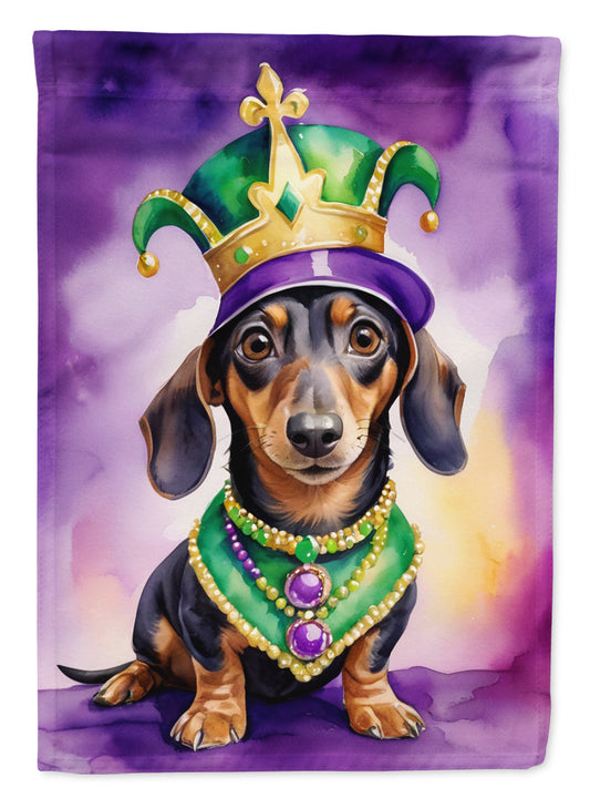 Dachshund King of Mardi Gras Garden Flag - Vibrant Dog-Themed Yard Decor by Caroline's Treasures