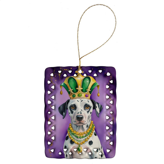 Dalmatian King of Mardi Gras Porcelain Ornament