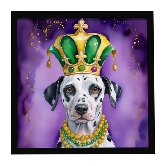 Dalmatian King of Mardi Gras Framed Metal Print