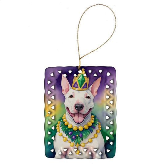 English Bull Terrier King of Mardi Gras Porcelain Ornament