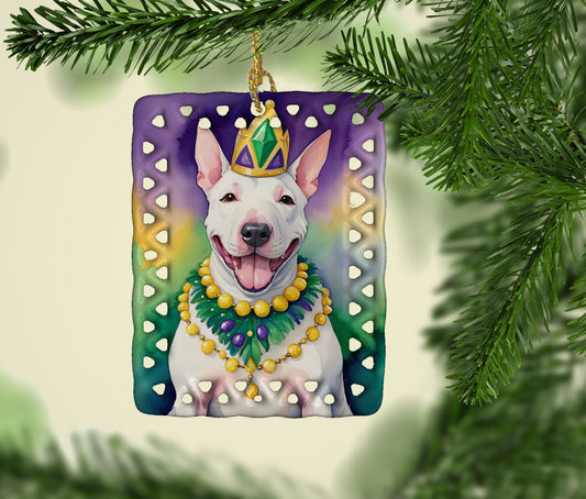 English Bull Terrier King of Mardi Gras Porcelain Ornament