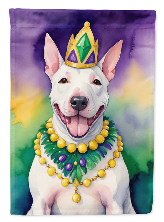 English Bull Terrier King of Mardi Gras Garden Flag - Vibrant Dog-Themed Yard Decor by Caroline's Treasures