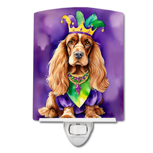 English Cocker Spaniel King of Mardi Gras Ceramic Night Light