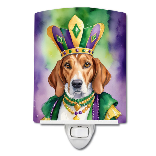 English Foxhound King of Mardi Gras Ceramic Night Light