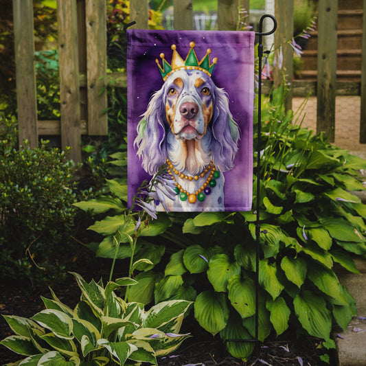 English Setter King of Mardi Gras Garden Flag - Vibrant Dog-Themed Yard Decor by Caroline's Treasures