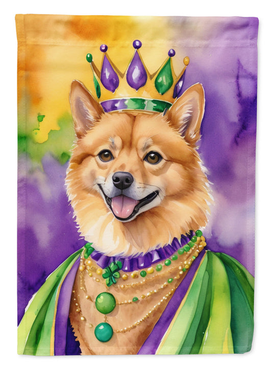 Finnish Spitz King of Mardi Gras Garden Flag - Vibrant Dog-Themed Yard Decor by Caroline's Treasures