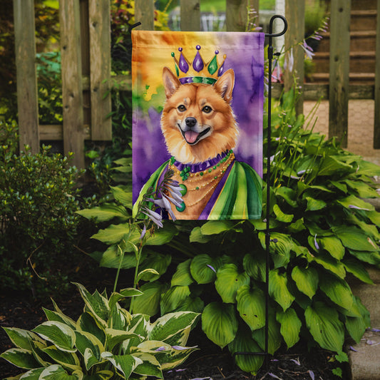 Finnish Spitz King of Mardi Gras Garden Flag - Vibrant Dog-Themed Yard Decor by Caroline's Treasures