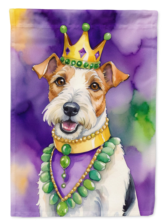 Fox Terrier King of Mardi Gras Garden Flag - Vibrant Dog-Themed Yard Decor by Caroline's Treasures