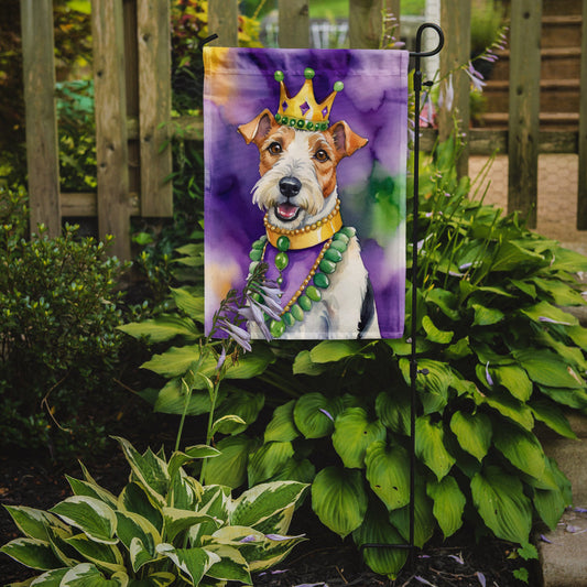 Fox Terrier King of Mardi Gras Garden Flag - Vibrant Dog-Themed Yard Decor by Caroline's Treasures