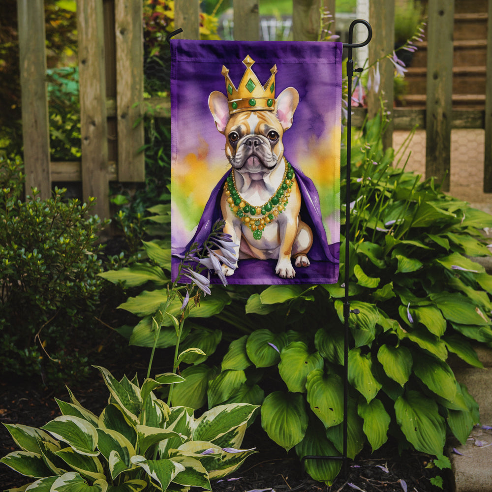 French Bulldog King of Mardi Gras Garden Flag - Vibrant Dog-Themed Yard Decor by Caroline's Treasures