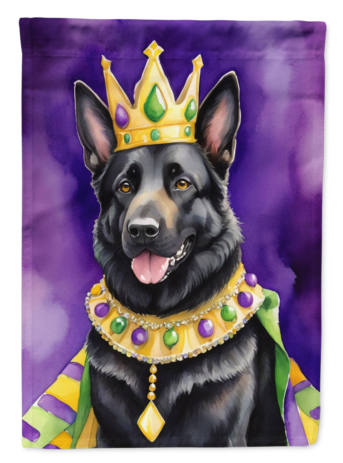 Black German Shepherd King of Mardi Gras Garden Flag - Vibrant Dog-Themed Yard Decor by Caroline's Treasures