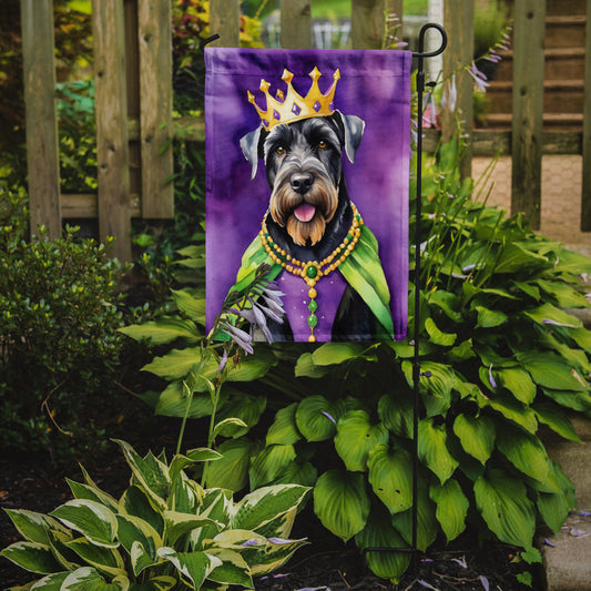 Giant Schnauzer King of Mardi Gras Garden Flag - Vibrant Dog-Themed Yard Decor by Caroline's Treasures