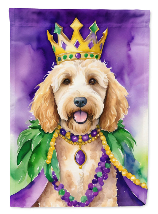 Goldendoodle King of Mardi Gras Garden Flag - Vibrant Dog-Themed Yard Decor by Caroline's Treasures