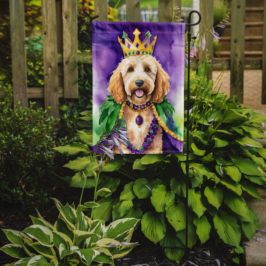 Goldendoodle King of Mardi Gras Garden Flag - Vibrant Dog-Themed Yard Decor by Caroline's Treasures