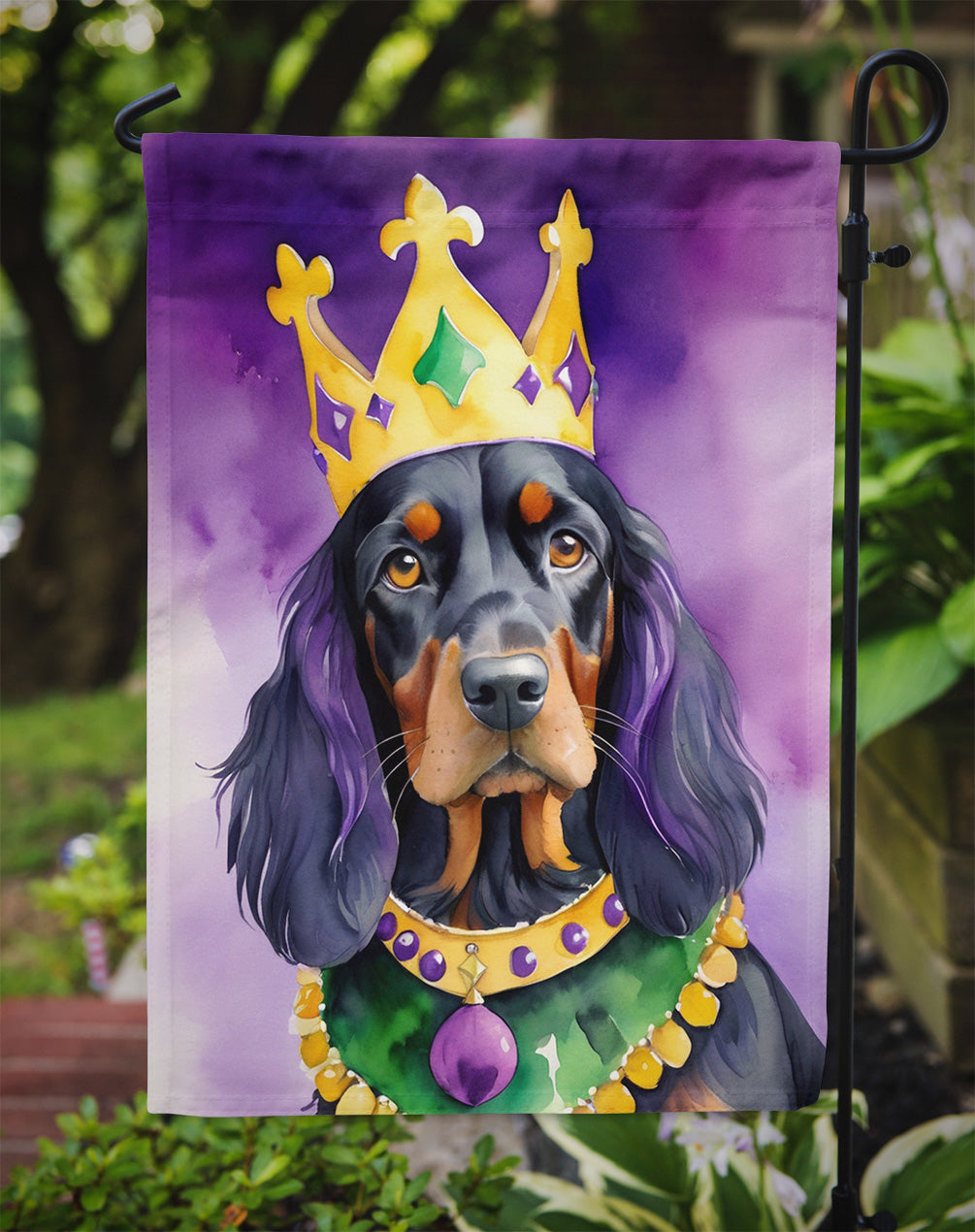 Gordon Setter King of Mardi Gras Garden Flag - Vibrant Dog-Themed Yard Decor by Caroline's Treasures