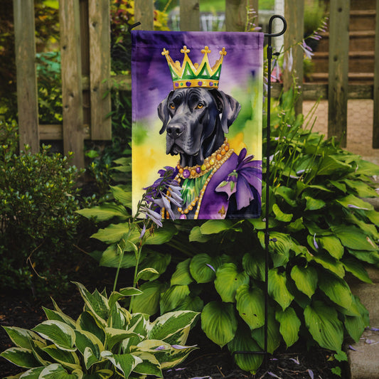 Great Dane King of Mardi Gras Garden Flag - Vibrant Dog-Themed Yard Decor by Caroline's Treasures