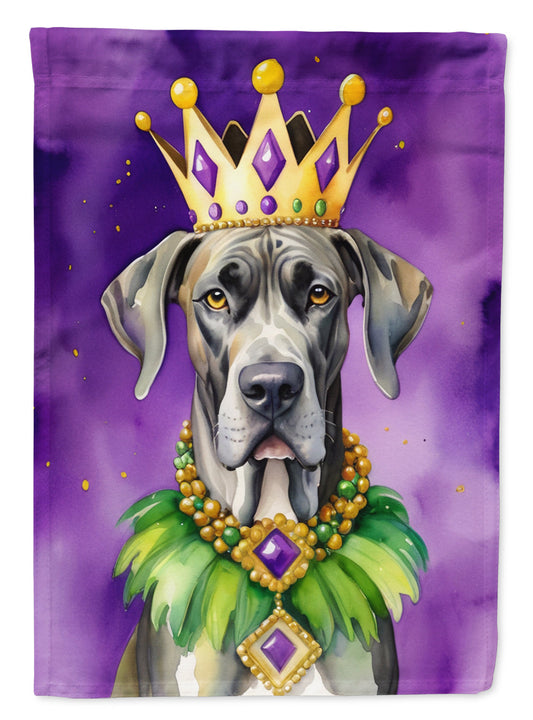 Great Dane King of Mardi Gras Garden Flag - Vibrant Dog-Themed Yard Decor by Caroline's Treasures