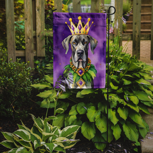 Great Dane King of Mardi Gras Garden Flag - Vibrant Dog-Themed Yard Decor by Caroline's Treasures