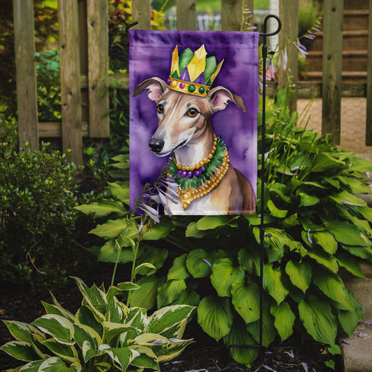 Greyhound King of Mardi Gras Garden Flag - Vibrant Dog-Themed Yard Decor by Caroline's Treasures