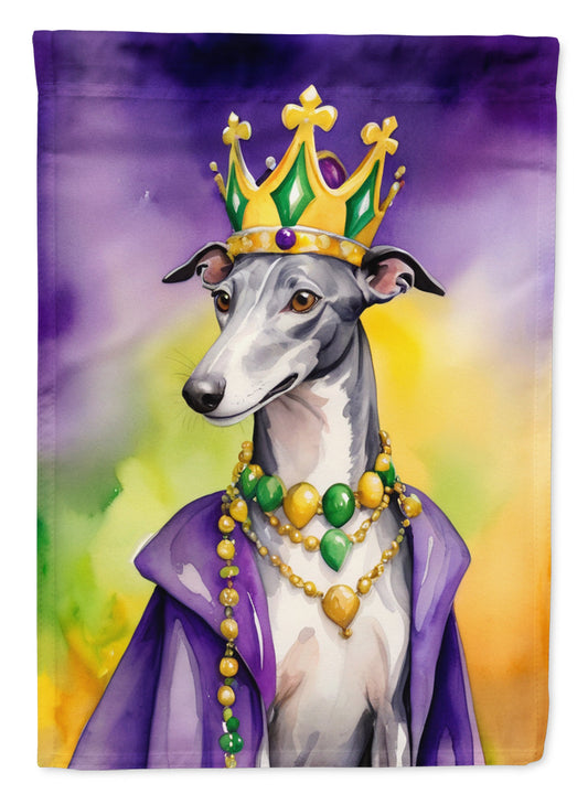 Greyhound King of Mardi Gras Garden Flag - Vibrant Dog-Themed Yard Decor by Caroline's Treasures