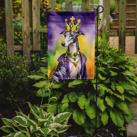 Greyhound King of Mardi Gras Garden Flag - Vibrant Dog-Themed Yard Decor by Caroline's Treasures