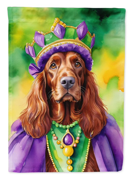 Irish Setter King of Mardi Gras Garden Flag - Vibrant Dog-Themed Yard Decor by Caroline's Treasures
