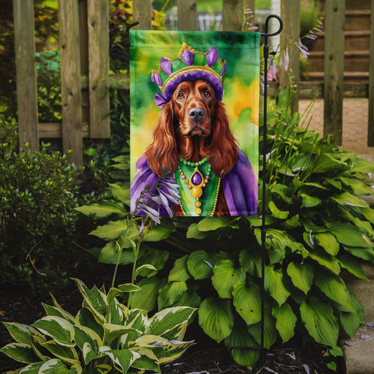 Irish Setter King of Mardi Gras Garden Flag - Vibrant Dog-Themed Yard Decor by Caroline's Treasures