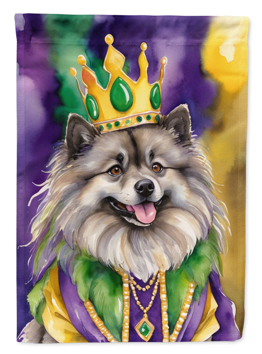 Keeshond King of Mardi Gras Garden Flag - Vibrant Dog-Themed Yard Decor by Caroline's Treasures