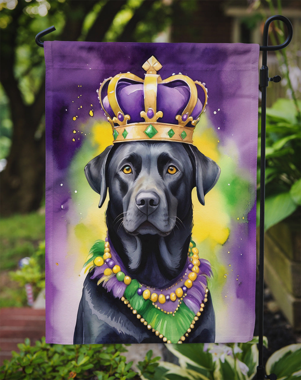 Labrador Retriever King of Mardi Gras Garden Flag - Vibrant Dog-Themed Yard Decor by Caroline's Treasures