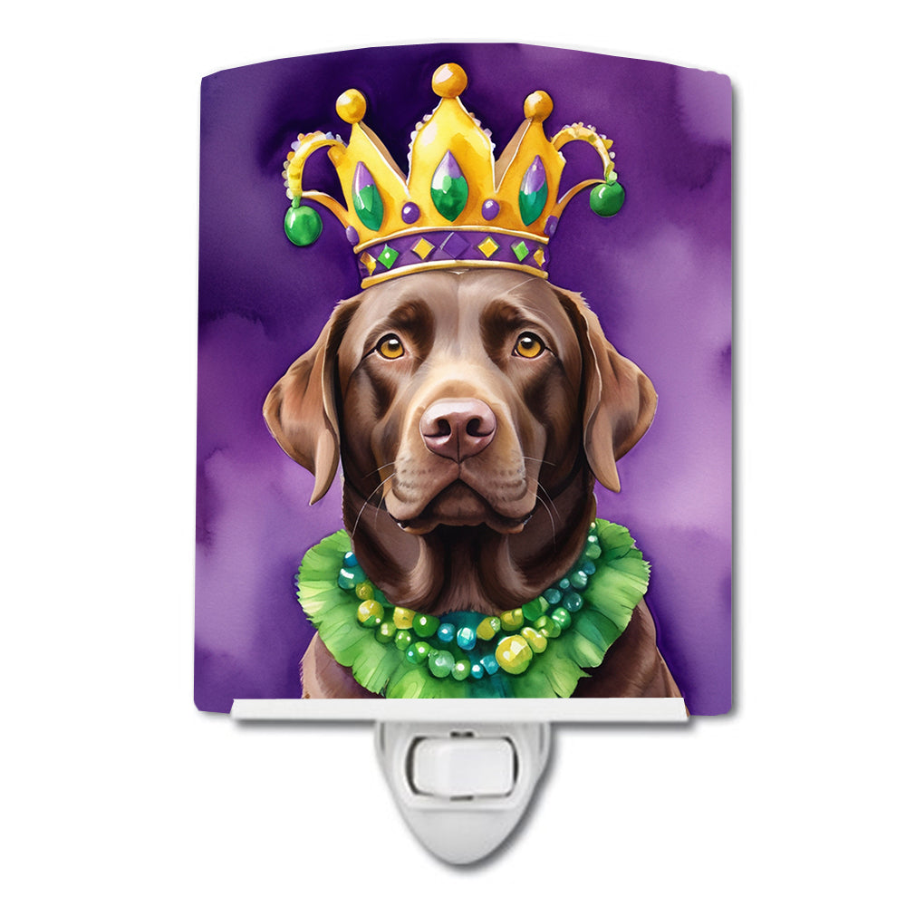 Labrador Retriever King of Mardi Gras Ceramic Night Light