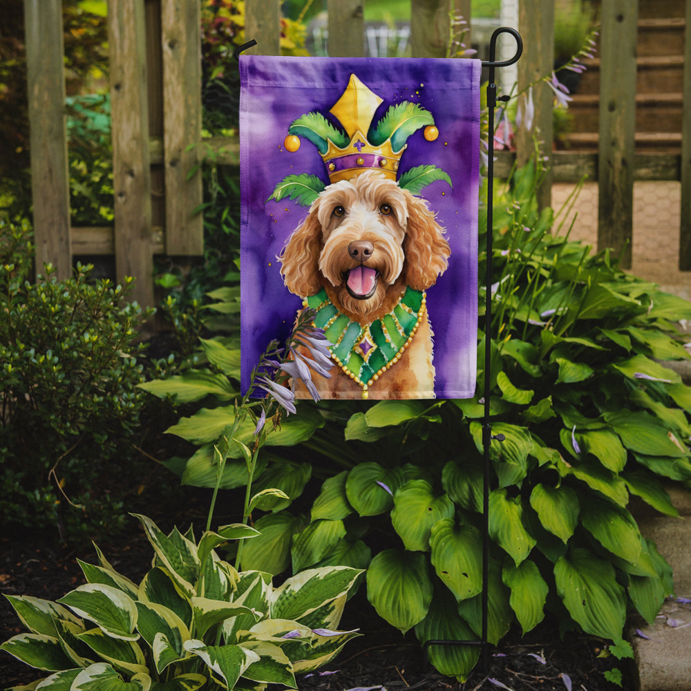 Labradoodle King of Mardi Gras Garden Flag - Vibrant Dog-Themed Yard Decor by Caroline's Treasures