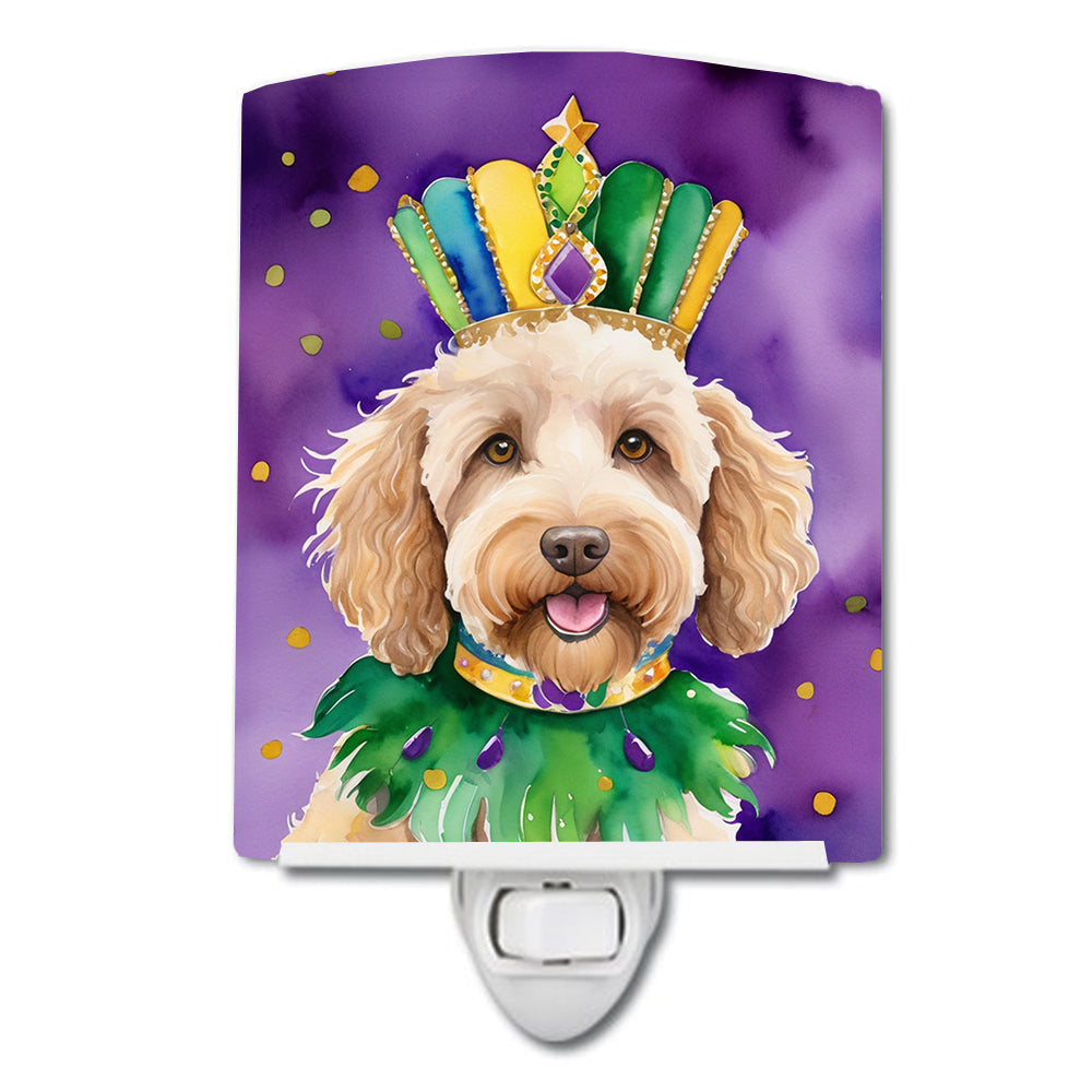 Labradoodle King of Mardi Gras Ceramic Night Light