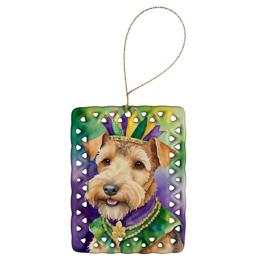 Lakeland Terrier King of Mardi Gras Porcelain Ornament